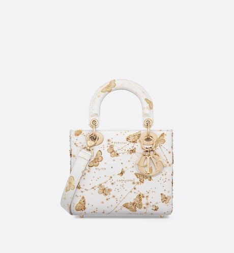 dior white butterfly bag|small white Dior bag.